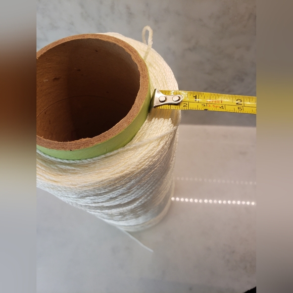 Huge Spool of White Nylon Yarn and 3 Square Cloth Designs - Picture 5 of 14